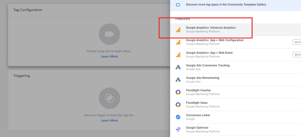 installing GA with the help of google tag manager